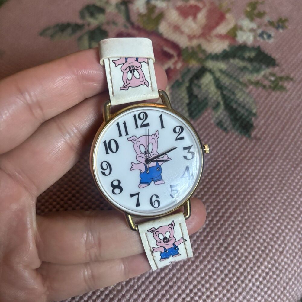 Vtg 90s Parmex Hamton J. Pig Watch Tiny Toon Adventures Novelty Timepiece Flaw** - Picture 12 of 16